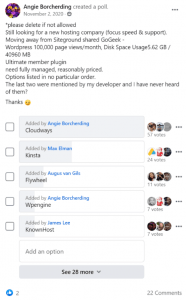 Cloudways FB Poll