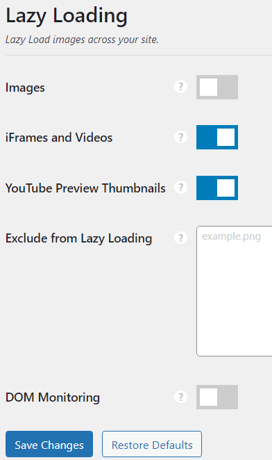 perfmatters lazy loading=
