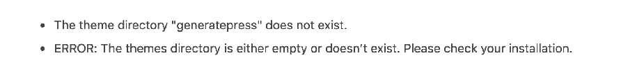 the theme directory does not exist