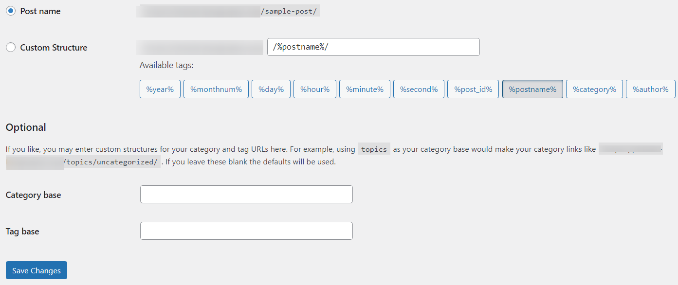Permalink Settings
