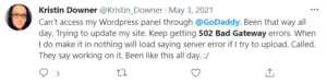 godaddy 502 bad gateway - Twitter