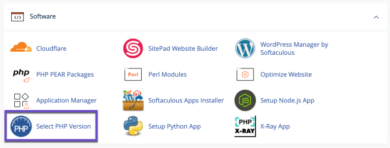 Select PHP Version