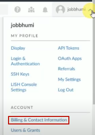 billing and contact information