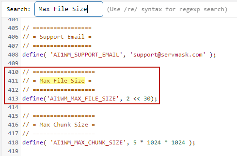 max file size