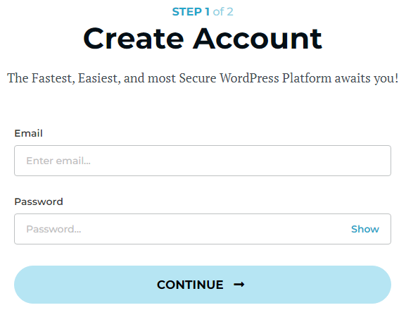 Sign up form