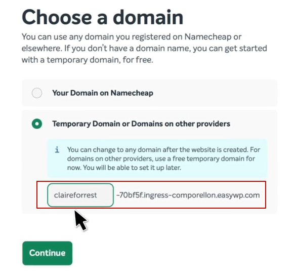 choose a domain