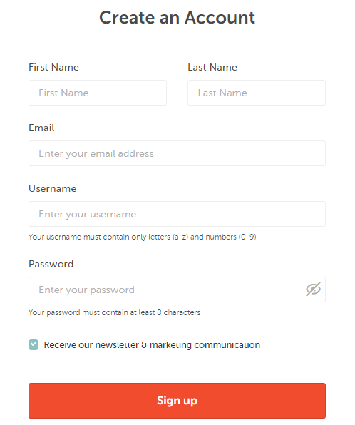 create an account