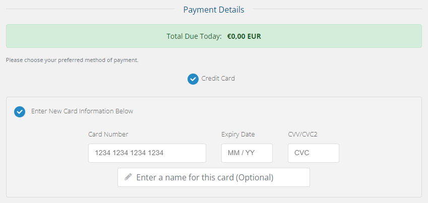 payment details