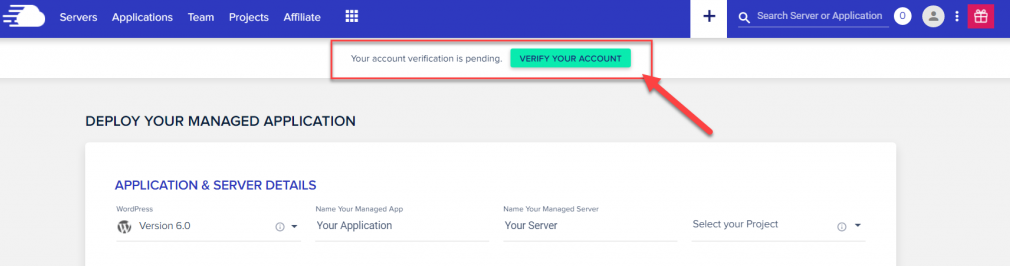 verify your account