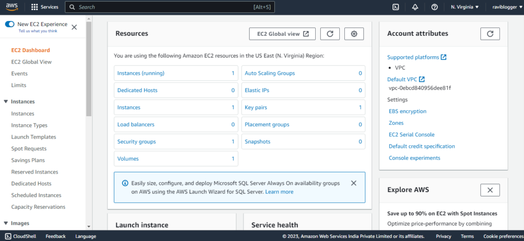 AWS Dashboard