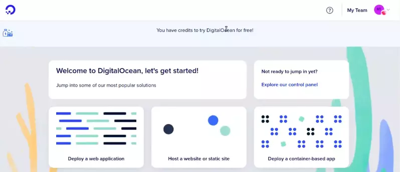 digitalocean dashboard