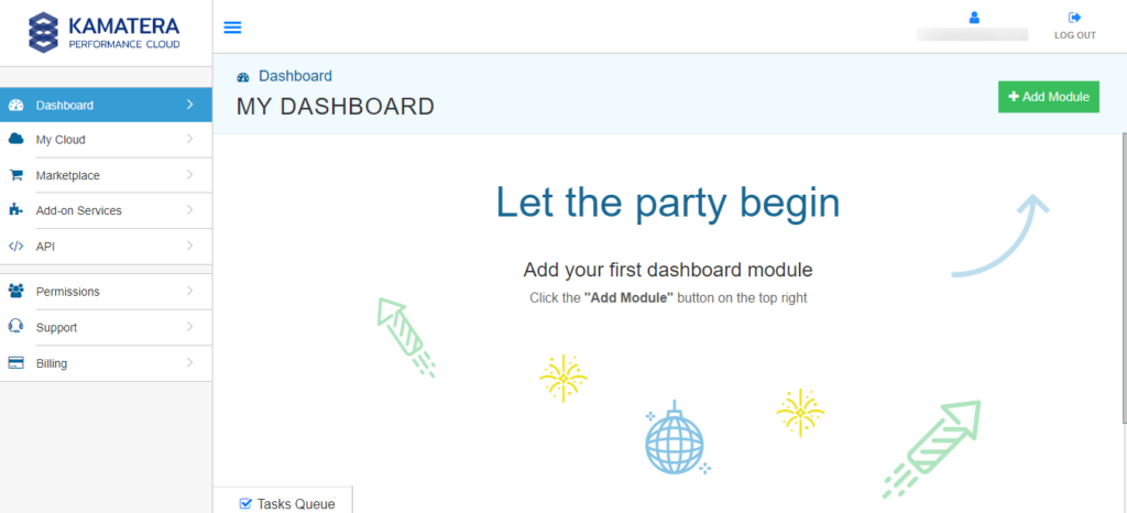 Kamatera Cloud Platform - Dashboard