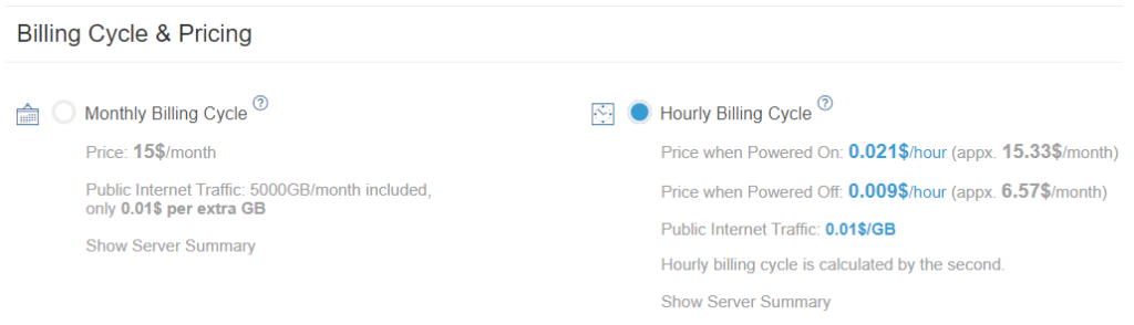 choose billing cycle