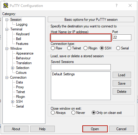 1w-PuTTY Configuration