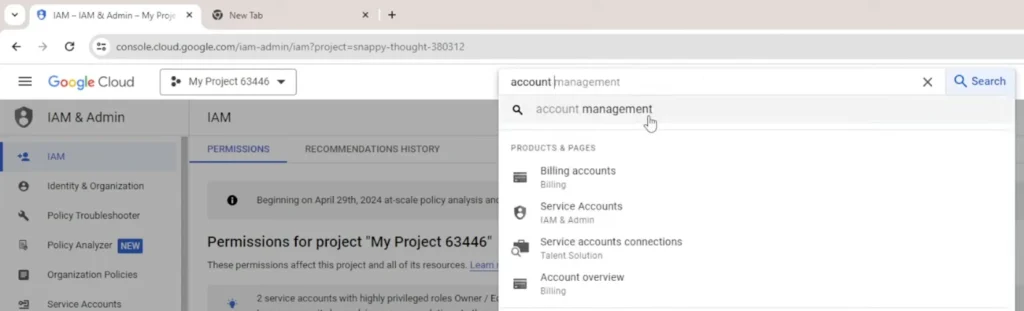 gcp-1-account management