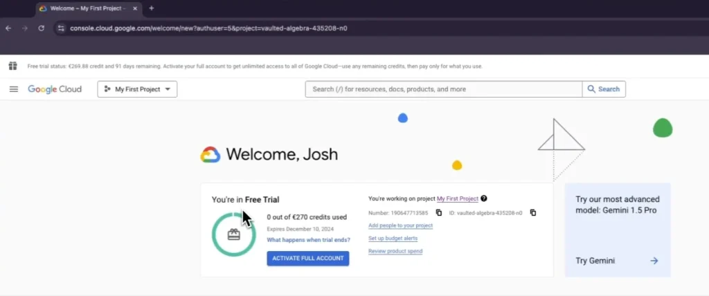 google cloud trial