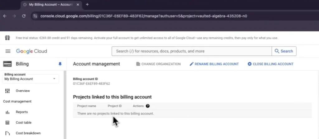 no linked projects