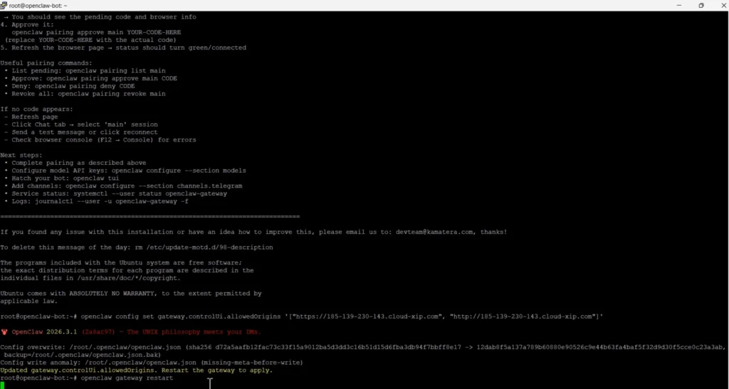 openclaw gateway restart